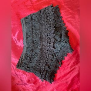 Sans Souchi black layered lace shorts